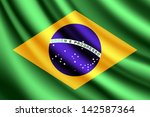 waving flag of brazil  vector | Shutterstock .eps vector #142587364