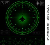 radar screen with compass... | Shutterstock . vector #159160277