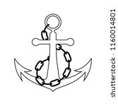icon of sea anchor with chain.... | Shutterstock .eps vector #1160014801