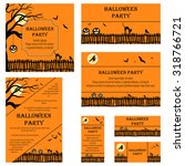 set of invitation cards in... | Shutterstock .eps vector #318766721