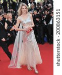 Small photo of CANNES, FRANCE - MAY 18, 2014: Vanessa Hessler at the gala premiere of "The Homesman" at the 67th Festival de Cannes.