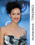 Small photo of LOS ANGELES, CA. July 12, 2017: Actress Nathalie Emmanuel at the season seven premiere for "Game of Thrones" at the Walt Disney Concert Hall, Los Angeles