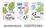 trendy tropic pattern covers... | Shutterstock .eps vector #1030701364