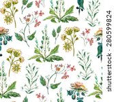 vector floral seamless pattern. ... | Shutterstock .eps vector #280599824