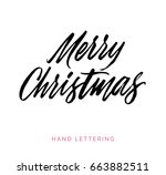 merry christmas. hand drawn... | Shutterstock .eps vector #663882511