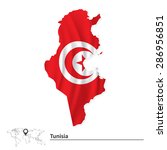 map of tunisia with flag  ... | Shutterstock .eps vector #286956851