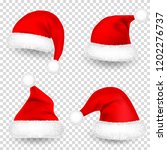 christmas santa claus hats with ... | Shutterstock .eps vector #1202276737