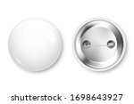 realistic white blank badge. 3d ... | Shutterstock .eps vector #1698643927