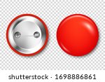 realistic red blank badge. 3d... | Shutterstock .eps vector #1698886861