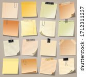 realistic blank sticky notes... | Shutterstock .eps vector #1712311237