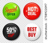 realistic badges with text.... | Shutterstock .eps vector #1758922097