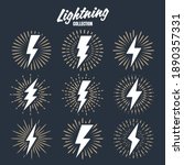 set of vintage lightning bolts... | Shutterstock .eps vector #1890357331