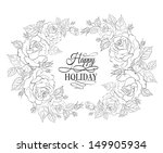 silhouette of rose with sample... | Shutterstock .eps vector #149905934