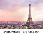 Sunset Eiffel Tower And Paris...