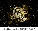 christmas card with text merry... | Shutterstock .eps vector #1863016627