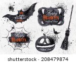 Halloween Set  Drawn Symbols...