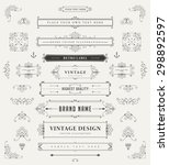 set of vintage decorations... | Shutterstock .eps vector #298892597
