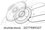 technical drawing of gears ... | Shutterstock . vector #2077989337