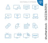 tv related icons. editable... | Shutterstock .eps vector #1622365051