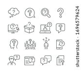 question related icons  thin... | Shutterstock .eps vector #1696579624