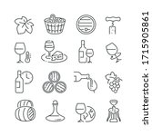 Wine Related Icons  Thin Vector ...