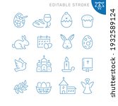 easter related icons. editable... | Shutterstock .eps vector #1932589124