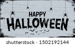 happy halloween text banner on... | Shutterstock .eps vector #1502192144