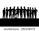 silhouettes of soccer teams | Shutterstock .eps vector #290158574