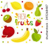 cartoon fresh fruits in flat... | Shutterstock .eps vector #345268487