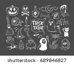 halloween set  collection  | Shutterstock .eps vector #689846827