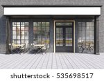 Front View Of A Cafe Exterior...