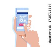 use smartphone for qr code... | Shutterstock . vector #1725715564