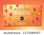 autumn sale banner layout... | Shutterstock .eps vector #1171084357
