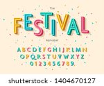 festival font and alphabet.... | Shutterstock .eps vector #1404670127
