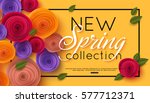 spring banner with paper... | Shutterstock .eps vector #577712371