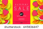 summer sale announcement for... | Shutterstock .eps vector #645836647