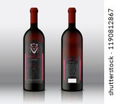 set of red wine bottles with... | Shutterstock .eps vector #1190812867