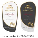 set of vector wine label for... | Shutterstock .eps vector #786637957