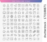 100 thin line icons for web and ... | Shutterstock .eps vector #173188871