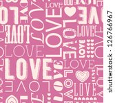 vector seamless love heart... | Shutterstock .eps vector #126766967