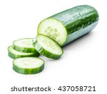 Cucumber Sliced Isolated On...