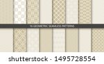 vector set of linear ornamental ... | Shutterstock .eps vector #1495728554