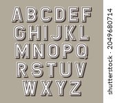 retro alphabet set. latin... | Shutterstock . vector #2049680714