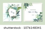 greenery geometric set with... | Shutterstock .eps vector #1076148341
