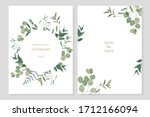 set of floral card with... | Shutterstock .eps vector #1712166094