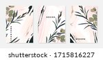 set of fashion cards with brush ... | Shutterstock .eps vector #1715816227
