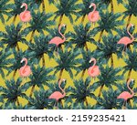 tropical summer print. seamless ... | Shutterstock . vector #2159235421