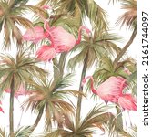 watercolor jungle seamless... | Shutterstock . vector #2161744097