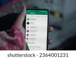 Small photo of New Delhi India, September 2023 : Whatsapp has introduced a new feature called 'Channels'. designed for public figures and businesses to broadcast messages to their audience.