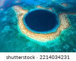 The Great Blue Hole is amazing natural wonder Of Belize in Central America
